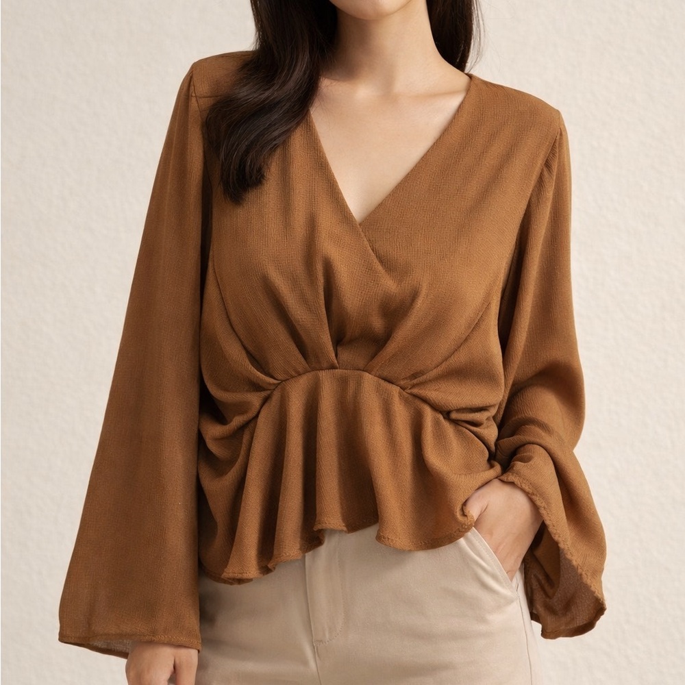 Elegant Brown Women's Top